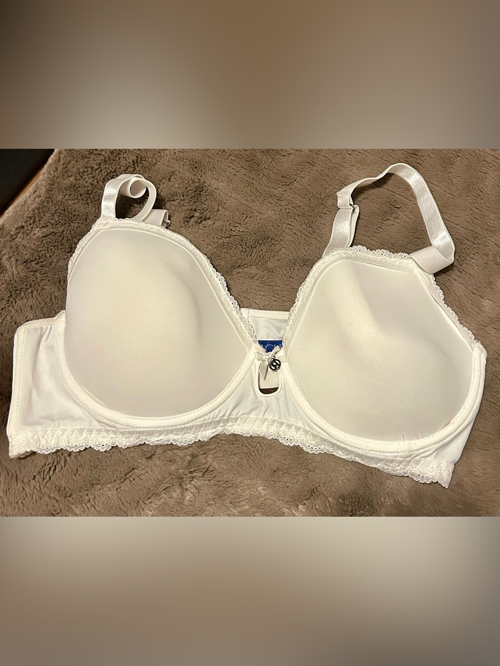 RACHEL Rachel Roy White Lace-Trim Molded Underwire Bra